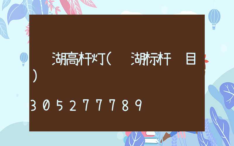龙湖高杆灯(龙湖标杆项目)